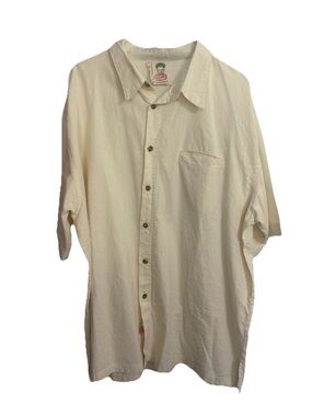 Men’s Marcel Hemp XXL Organic Cotton Button Down Dress Shirt Cream Light Yellow